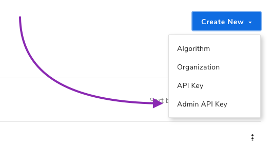 Creating an admin API key