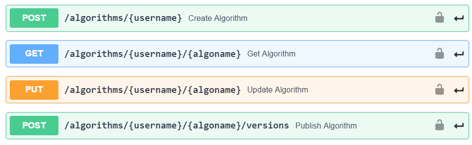 Release Notes algorithmia management APIs